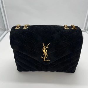 YSL Yves Saint Laurent LouLou Small Chain Bag in Matelasse "Y" Leather